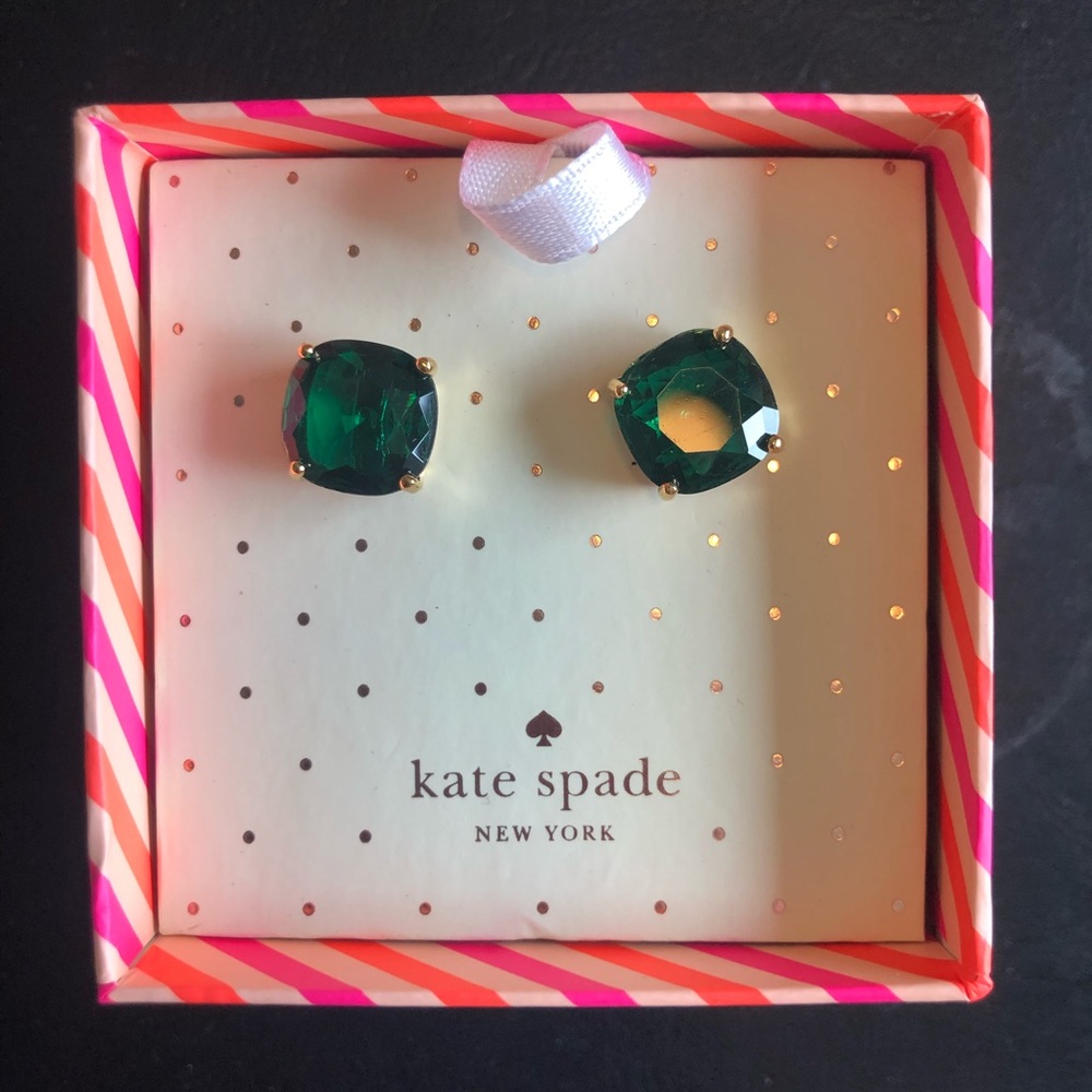 NWT kate spade gumdrop earrings emerald
